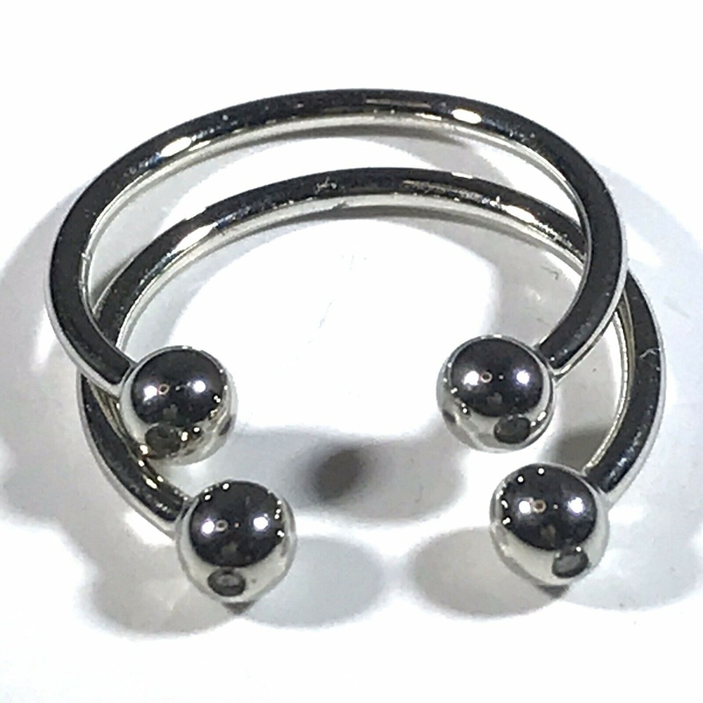 NEW La Soula Silver Stackable Two-Diamond Rings - Picture 5 of 7